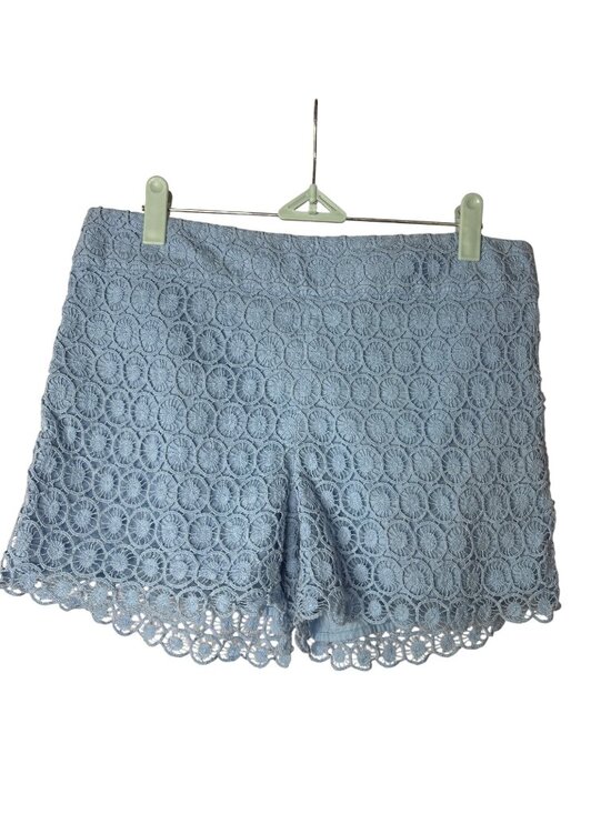 LOFT Pants - Ann Taylor LOFT Womens Shorts Size 4 Light Blue Lace Overlay Cotton